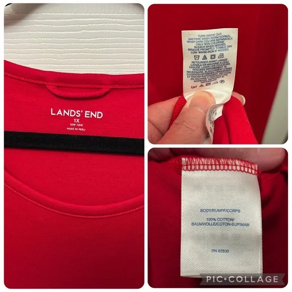 Lands'‎ End Vibrant Red Long Dress - Picture 3 of 3